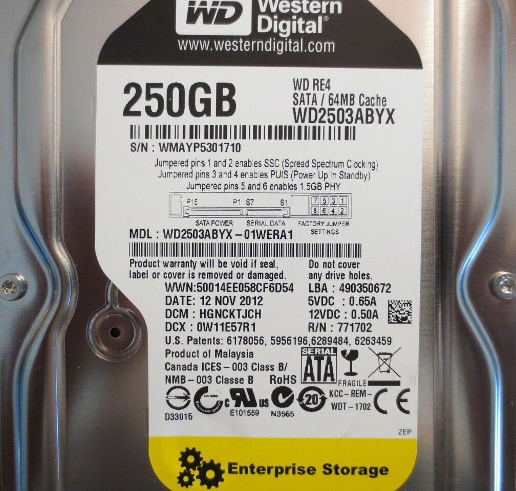 Western Digital RE4 250GB,Internal,7200RPM,3.5