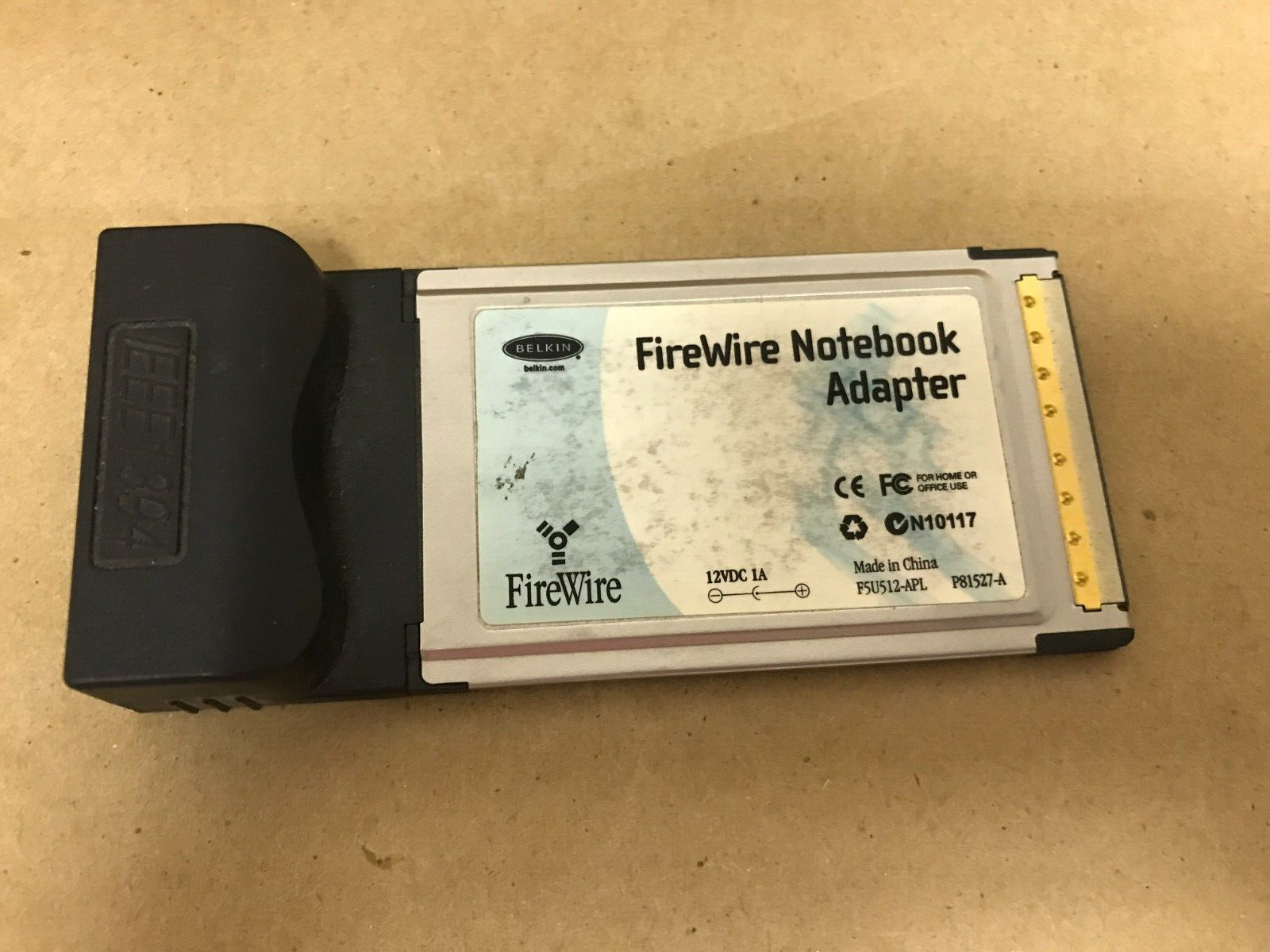 Belkin FireWire PCMCIA Notebook Adapter F5U512-APL P81527-A L1-22