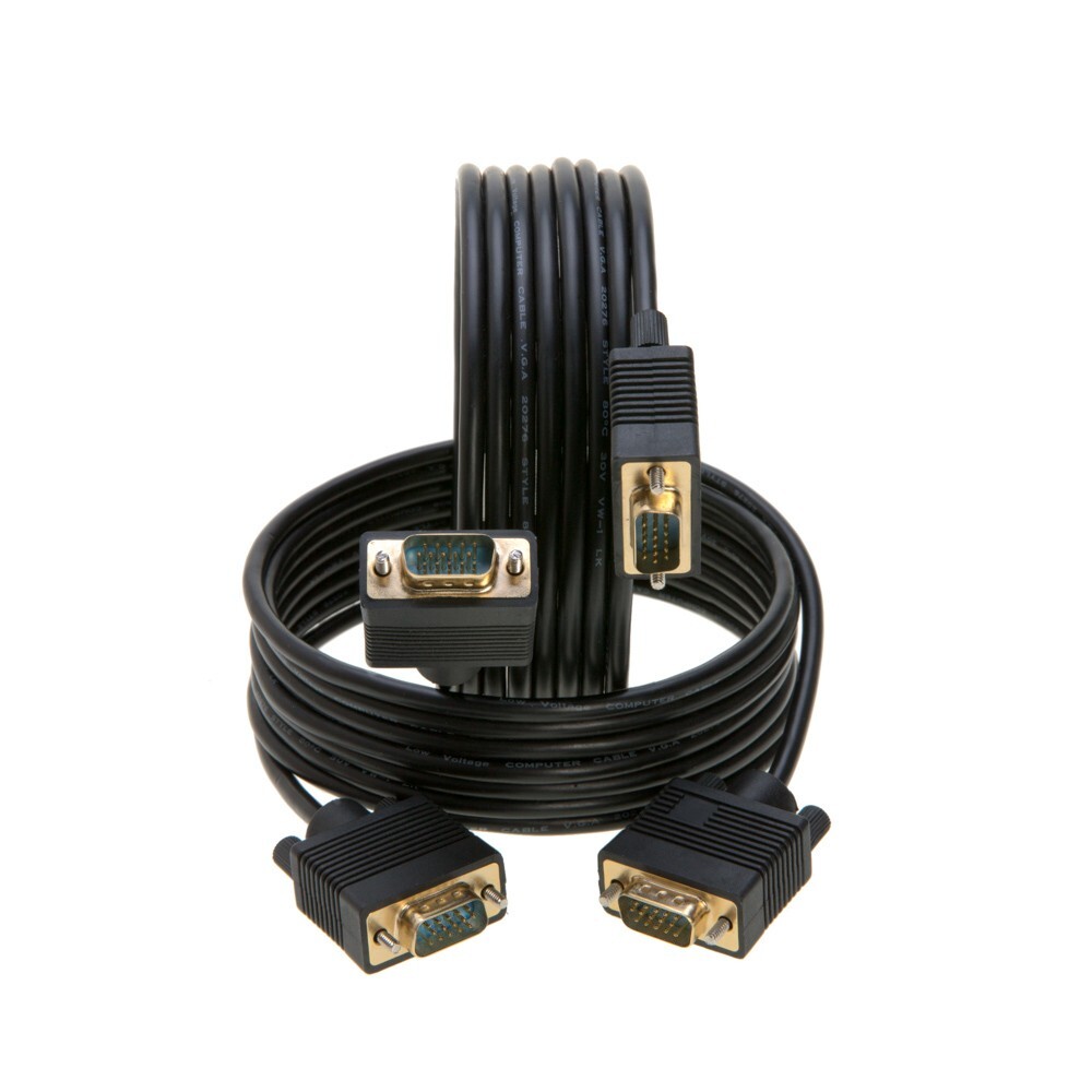 2-Pack- 15FT SVGA M/M 15 Pin Cable TV Video Projector PC Monitor HD Display Cord