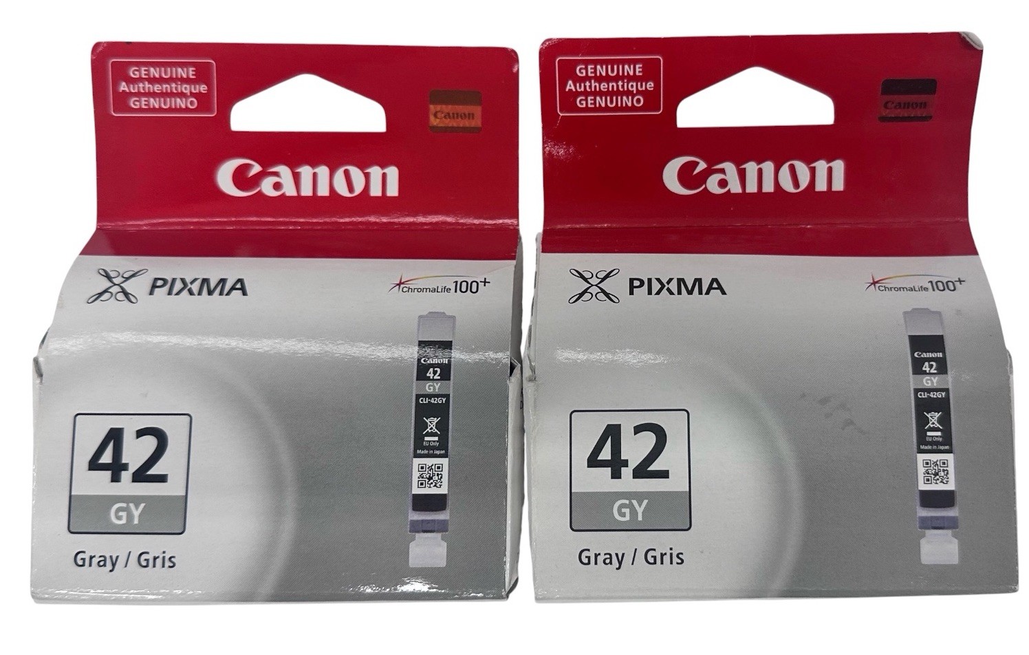 Lot of 2 Genuine Canon CLI-42 Gray Ink Cartridge for PIXMA PRO-100