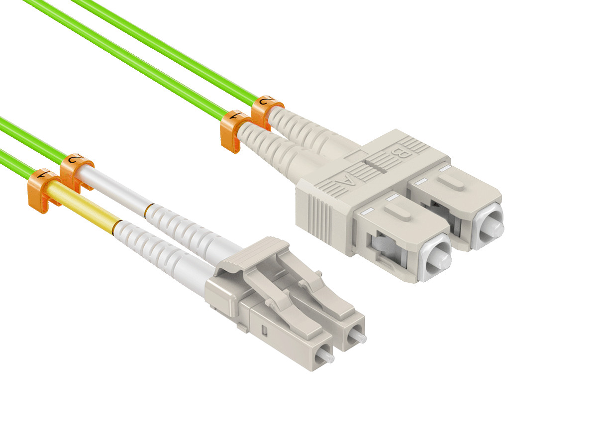 5m OM5 LC to SC UPC Duplex Corning Fiber Optic Cable Wide Band Multimode Fibe...