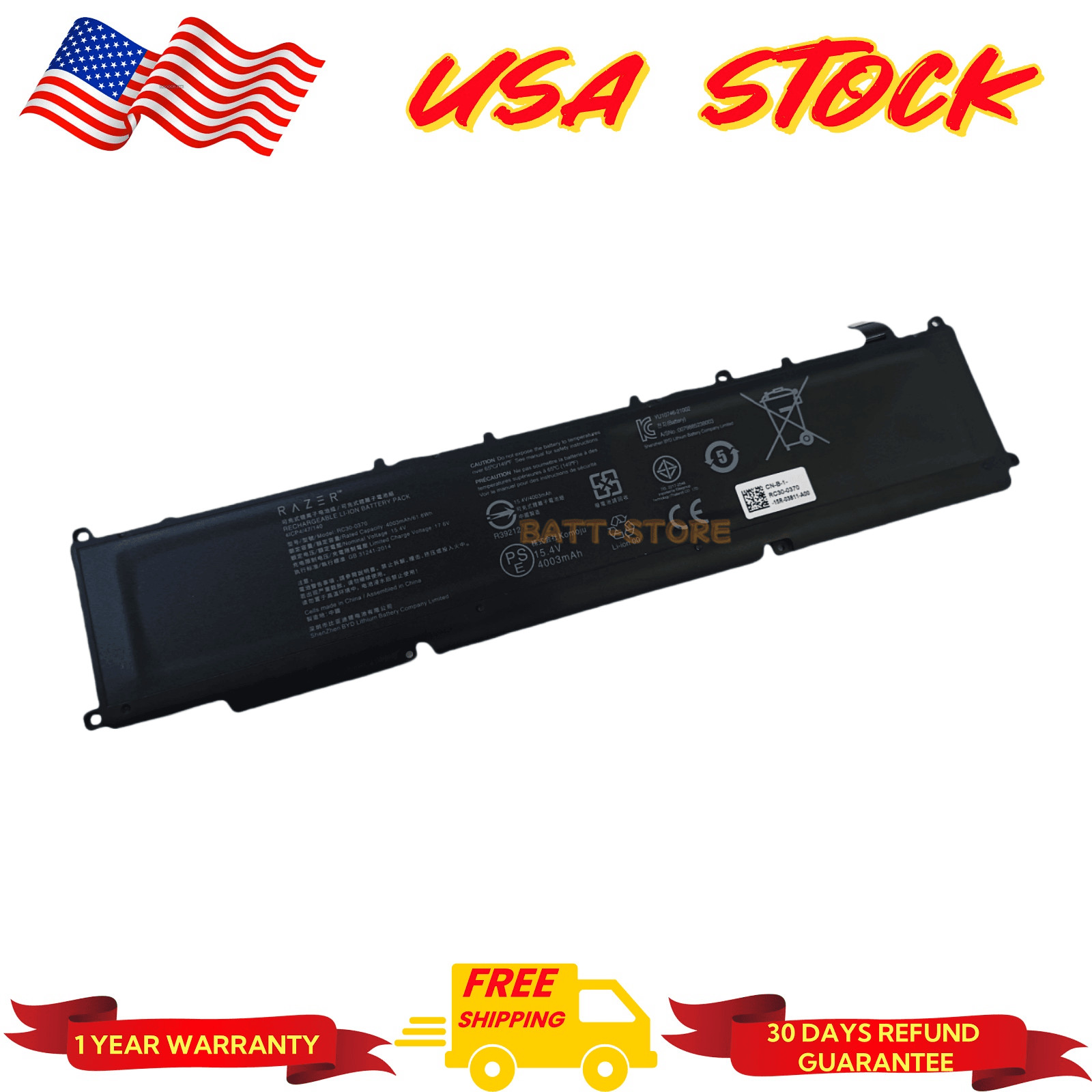 61.6Wh RC30-0370 ORIGINAL Battery For Razer Blade Ryzen 14" 2021 2022 RZ09-0368