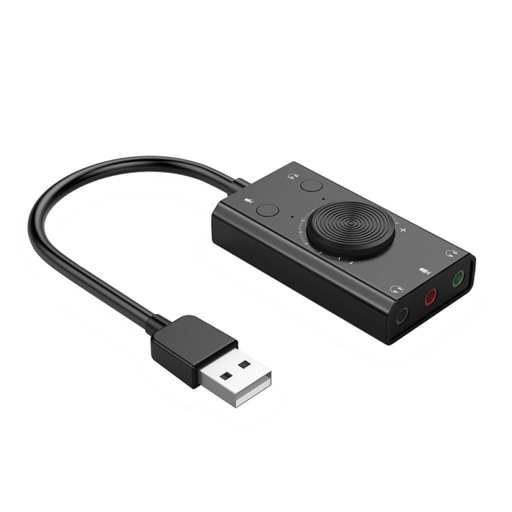 ORICO USB Sound Card for Microphone Earphone 2 in 1 With 3 Port Output Volume
