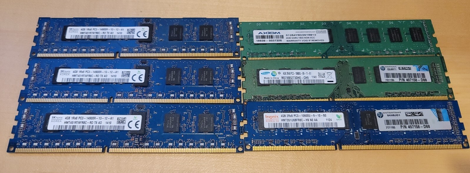 4GB Server Workstation RAM Lot x 6 | Fully Tested | DDR3 | SK Hynix | Samsung