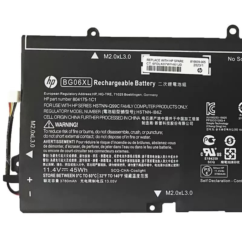 Genuine OEM BG06XL BGO6XL Battery for HP EliteBook 1040 G3-X G3-Y G3-E G3-Z 45WH