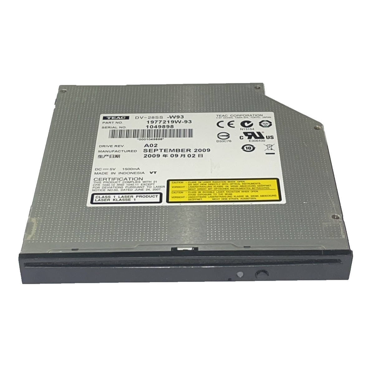 TEAC SATA DVD-ROM DV-W28SS W93 Slot-In Drive for Notebook / Server