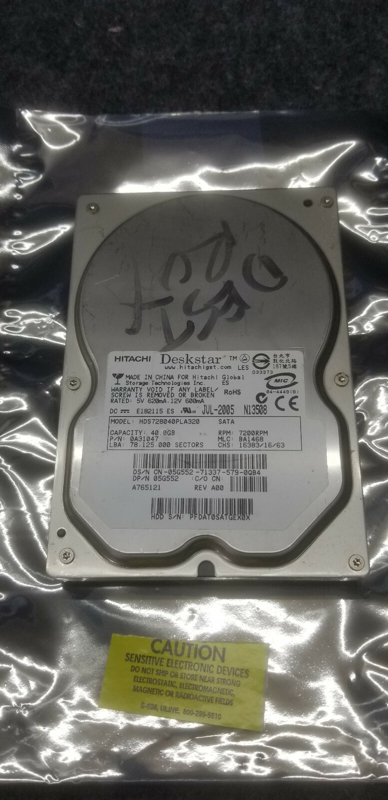 Hitachi GST HDS728040PLA320 40GB 7200 RPM 2MB Cache SATA 3.0Gb/s 3.5"