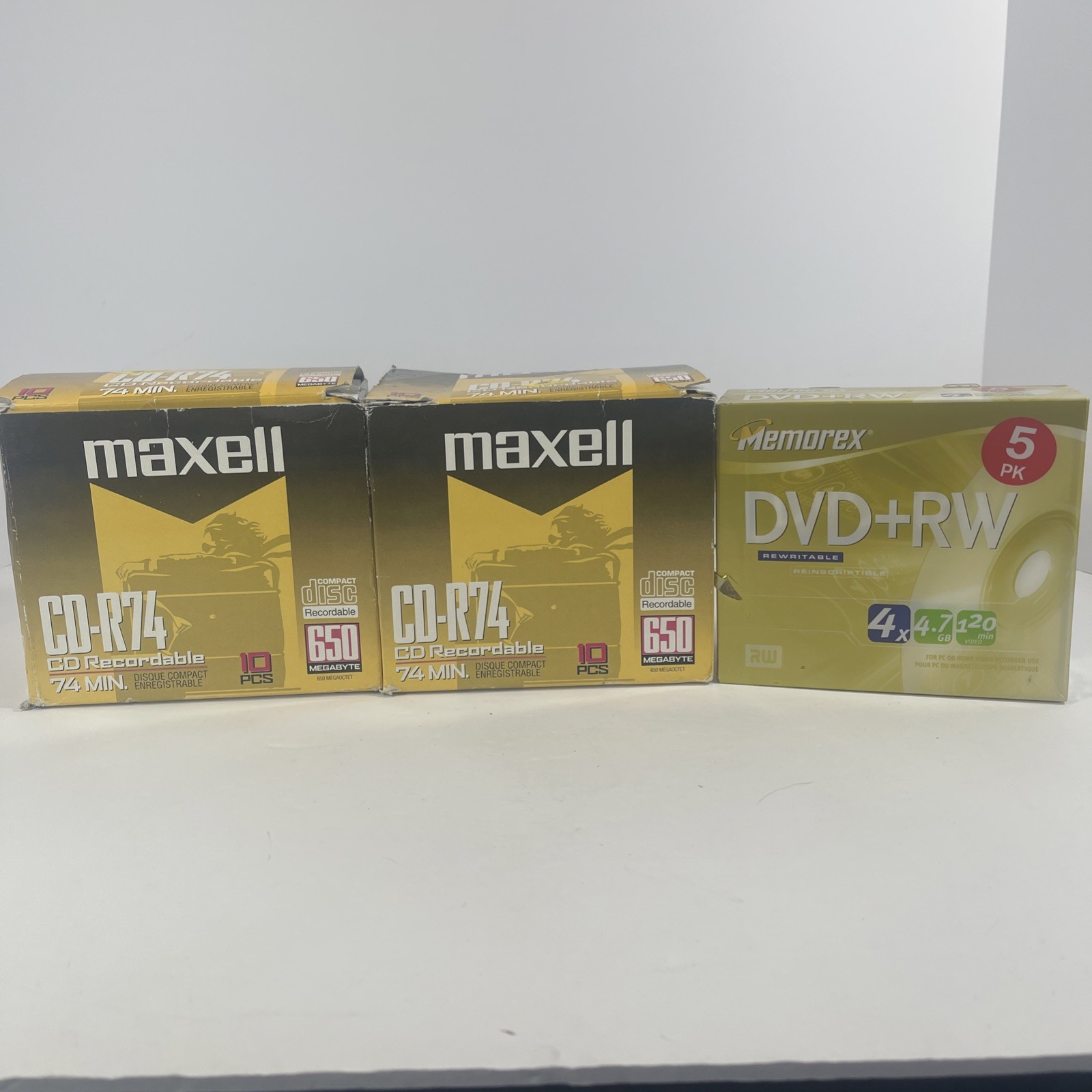 18x Maxell CD-R74 W/ Jewel cases & 5x Memorex DVD+RW W/ Jewel Cases LOT