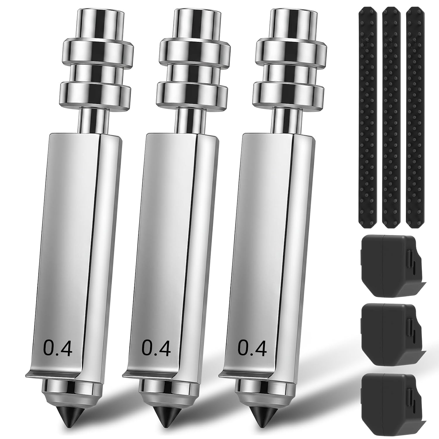For Anycubic Kobra X/Kobra 4 Quick-Swap Hardened Steel Nozzle-3Pcs 0.4Mm