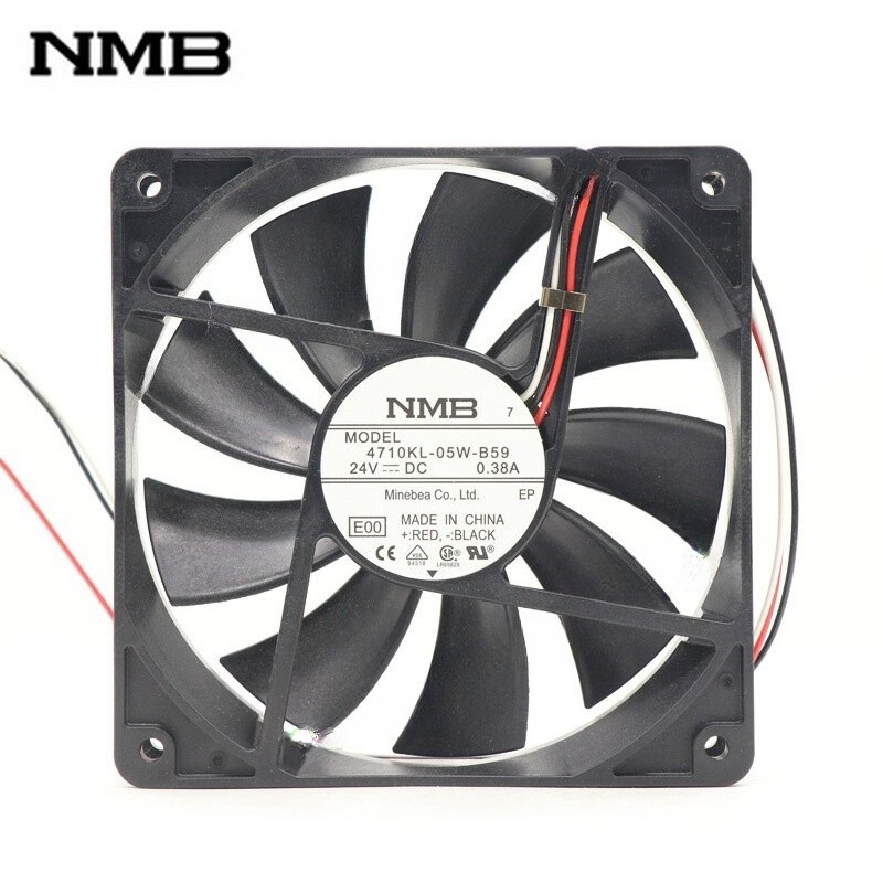 NMB-MAT 4710KL-05W-B59 DC 24V 0.38A 120*120*25mm 3-wires Inverter Cooling Fan