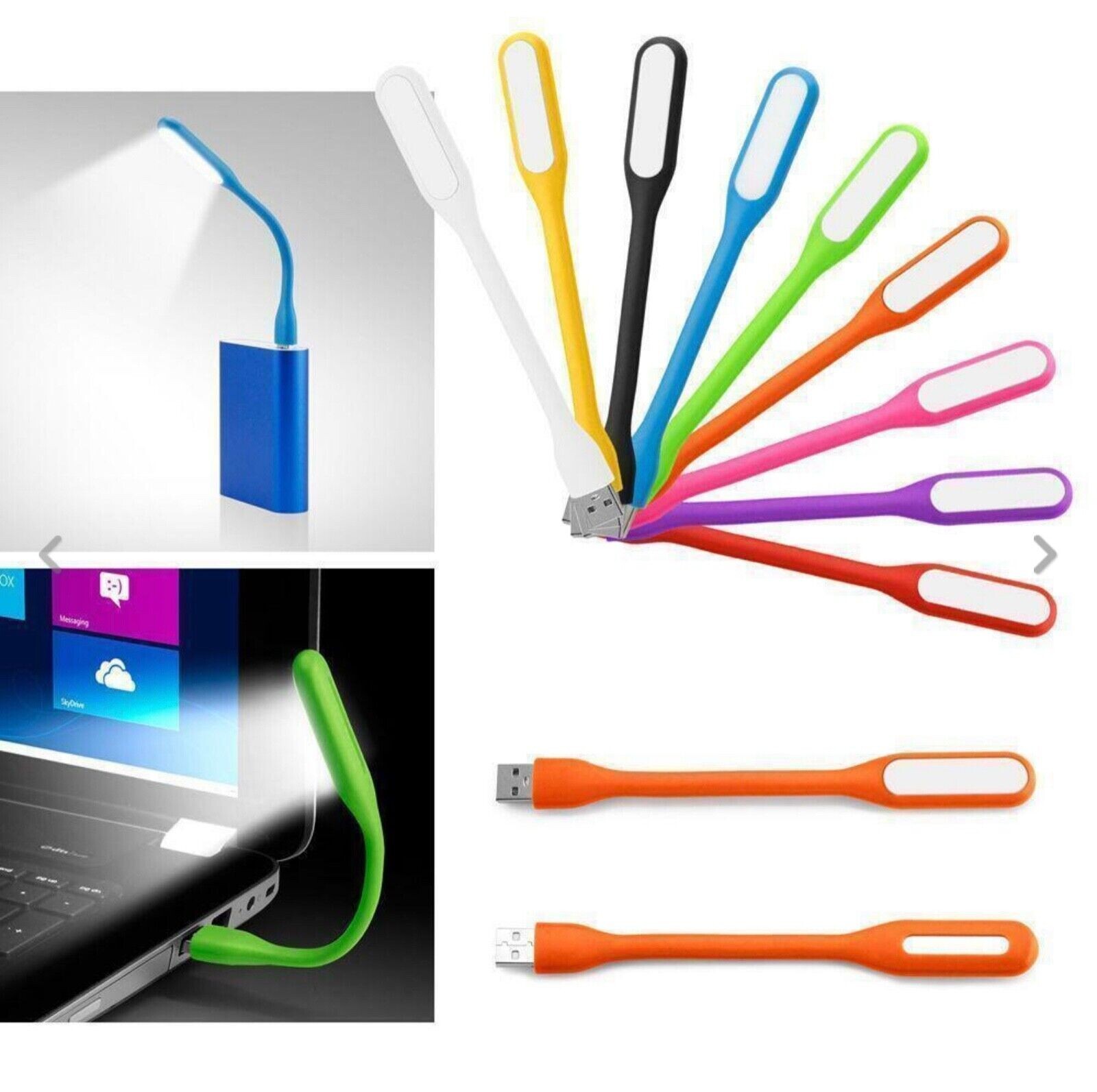 4 PCS Flexible Bright Mini USB LED Light Lamp for Notebook Laptop Desk Reading