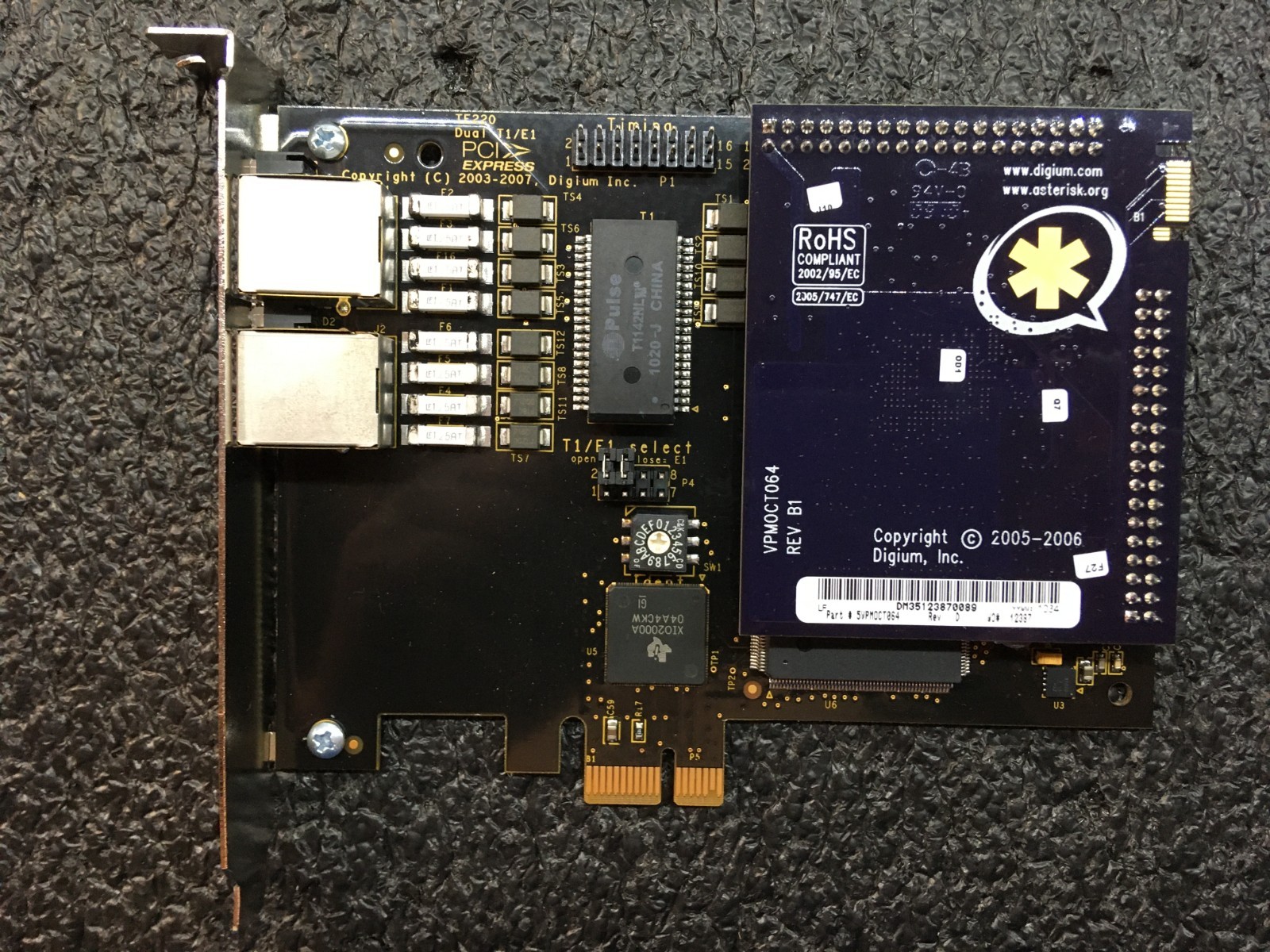 DIGIUM TE220  DUAL PORT  WITH VPMOCT064