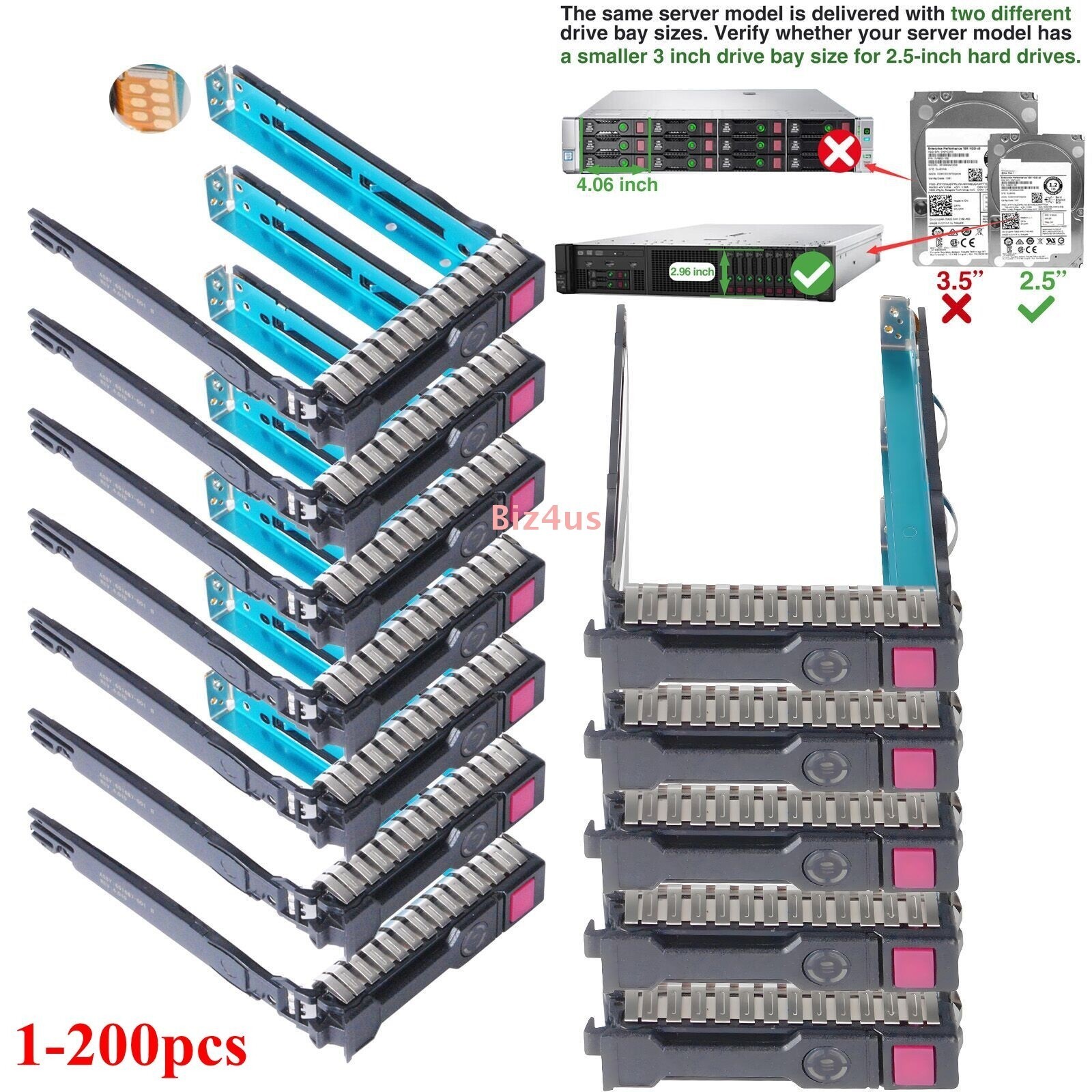 Lot 2.5" SFF HDD Tray Caddy for HP DL380 DL360 G8 G9 G10 651687-001 651699-001