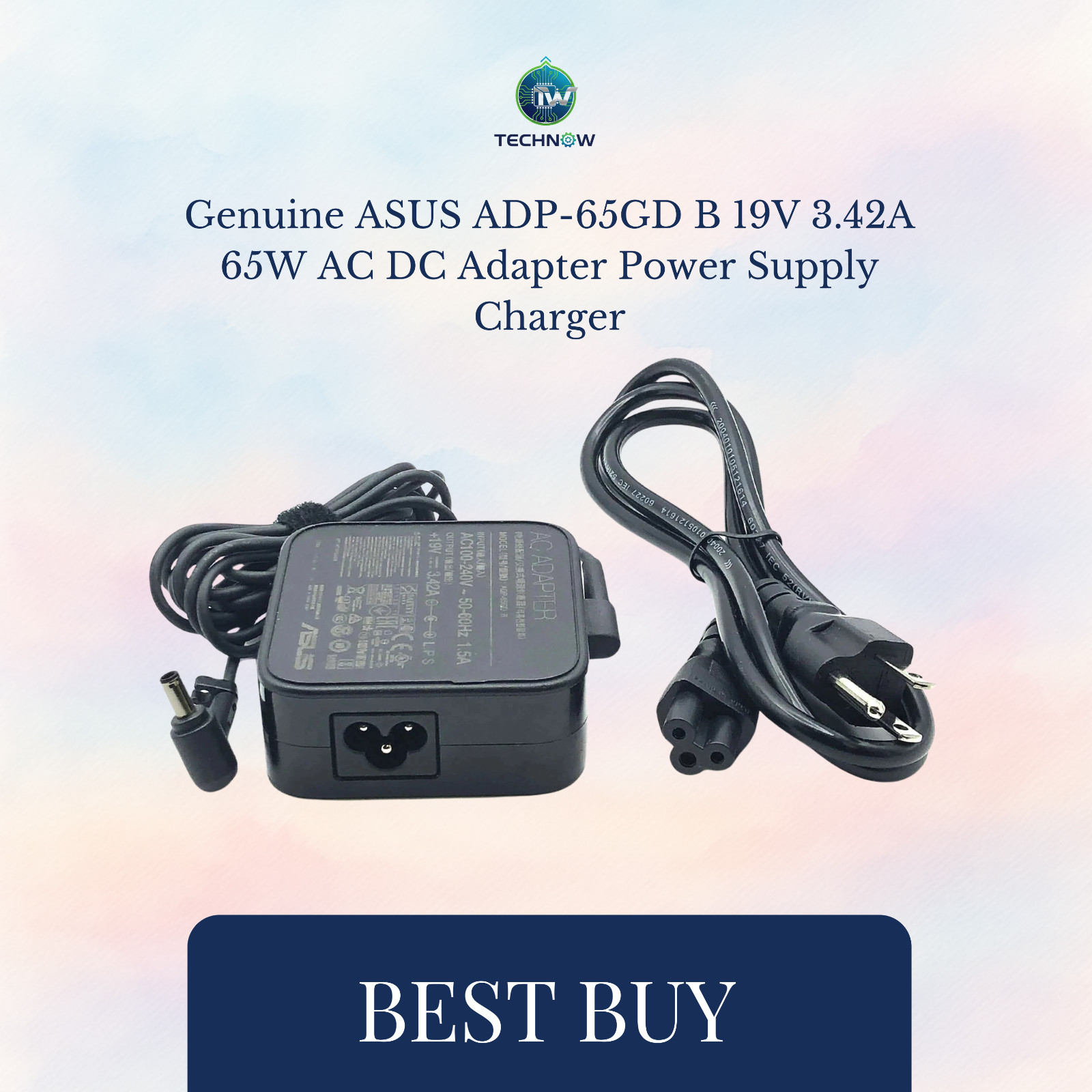 Genuine ASUS ADP-65GD B 19V 3.42A 65W AC DC Adapter Power Supply Charger