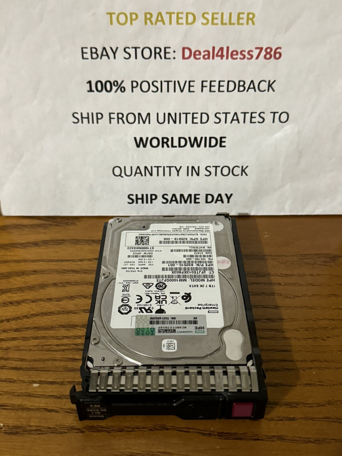 655710-B21 656108-001 HP 1TB 6G 7.2K 2.5" SATA MDL HARD DRIVE WITH TRAY