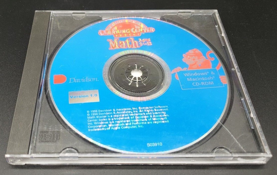 Davidson's Learning Center Series Math Ages 9-12 CD ROM Windows/Mac