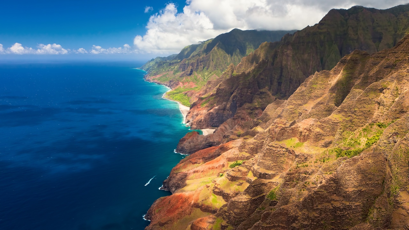 Landscape coast mountains hawaii sea rocks clouds usa Custom Gaming Mat Desk