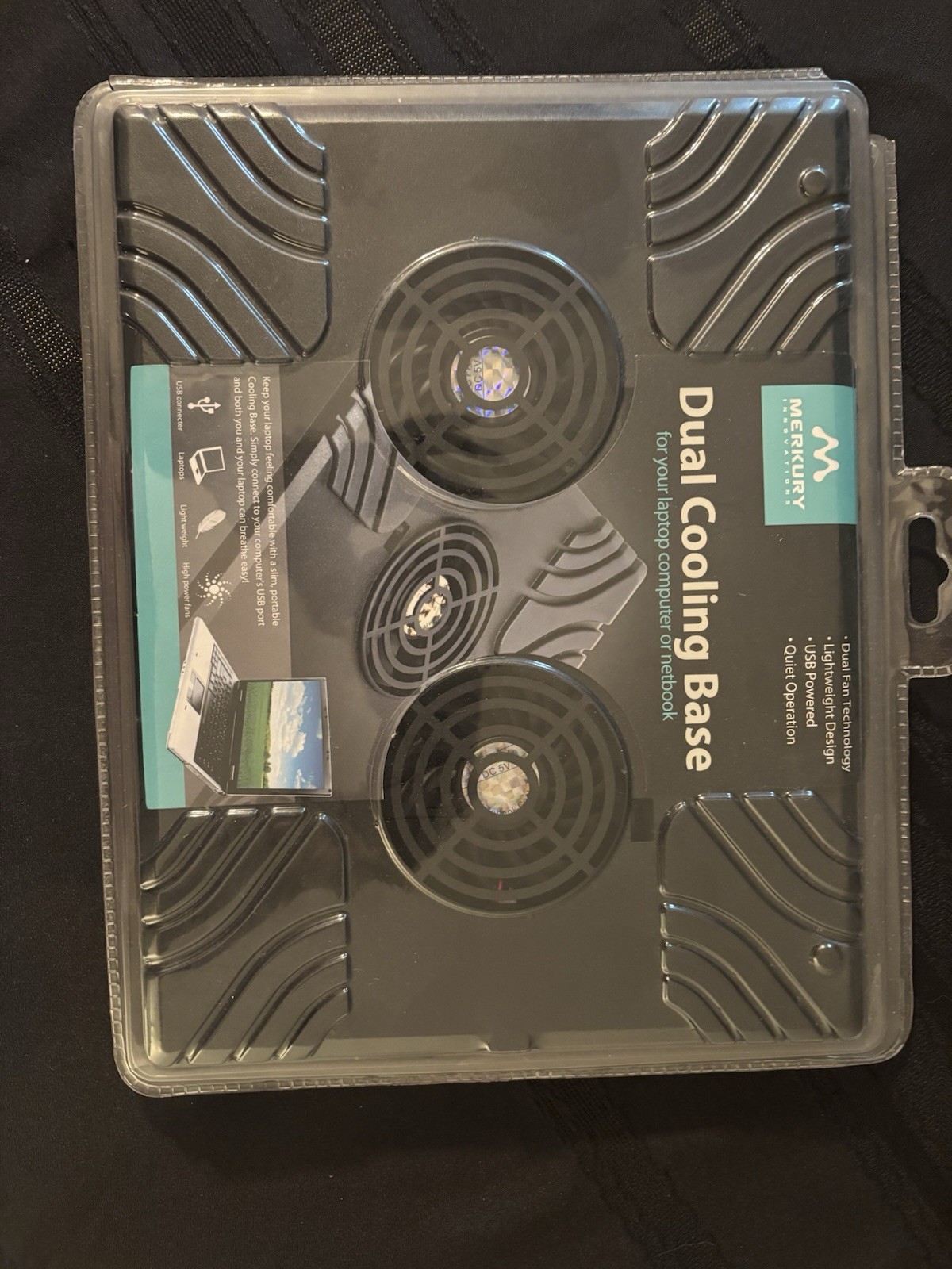 Merkury Innovations Dual Cooling Base for Laptop Computer or Netbook