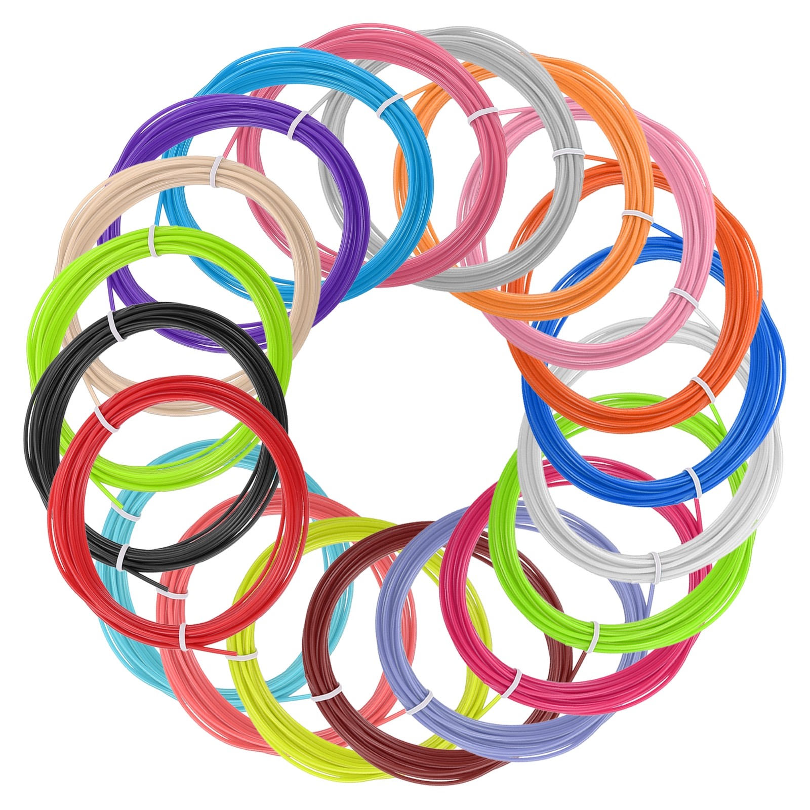 20 Pcs 3D Pen Filament, 1.75mm Dia 16.4ft Length, 20 Colors