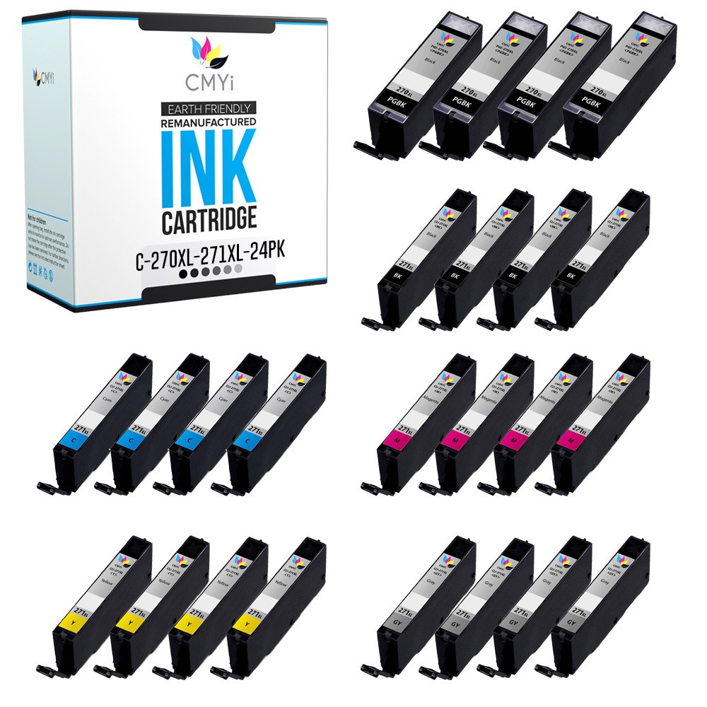 CMYi 24PK 270XL 271XL Value Pack Ink Cartridges for Canon PIXMA MG6820 MG6822