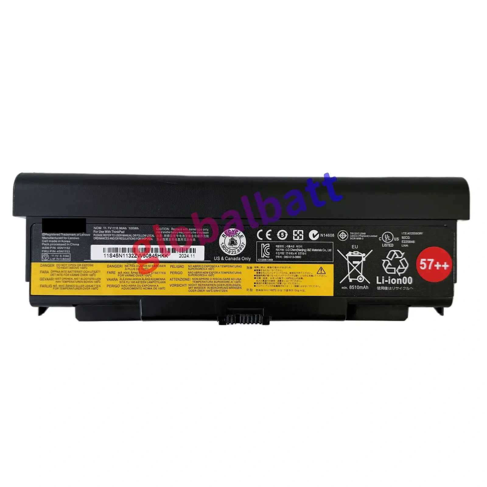9Cell NEW Genuine 57++ Laptop Battery for Lenovo Thinkpad T440p T540p W540 W541