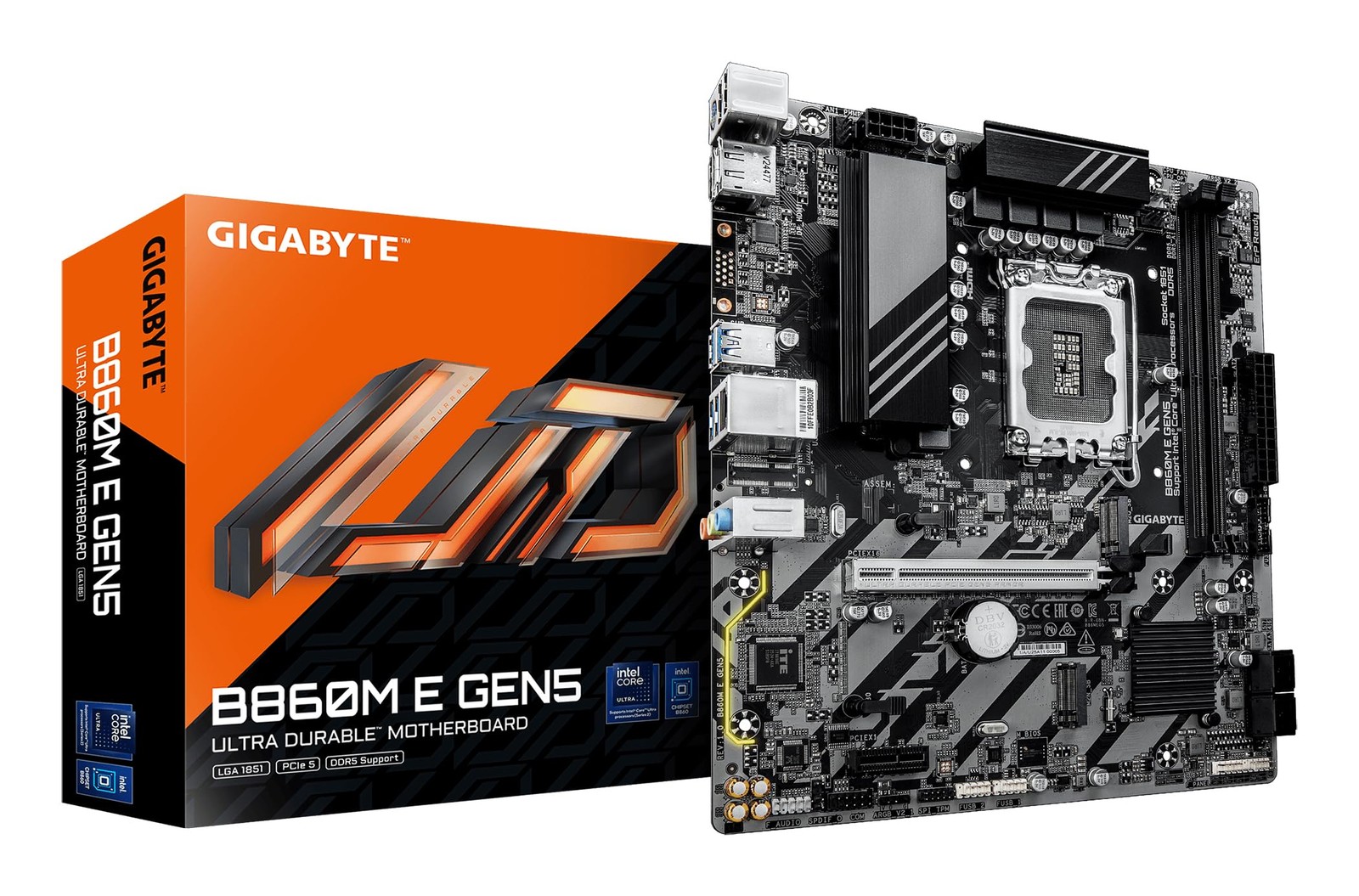 GIGABYTE B860M E GEN5 Motherboard - Intel Core Ultra Series CPUs, 4+1+2 Phases V