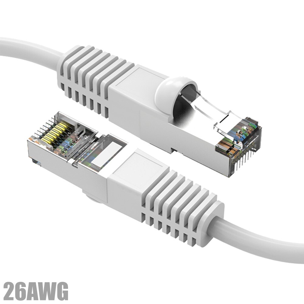 0.5FT Cat5E RJ45 Ethernet LAN Network FTP Shielded Patch Cable Pure Copper White