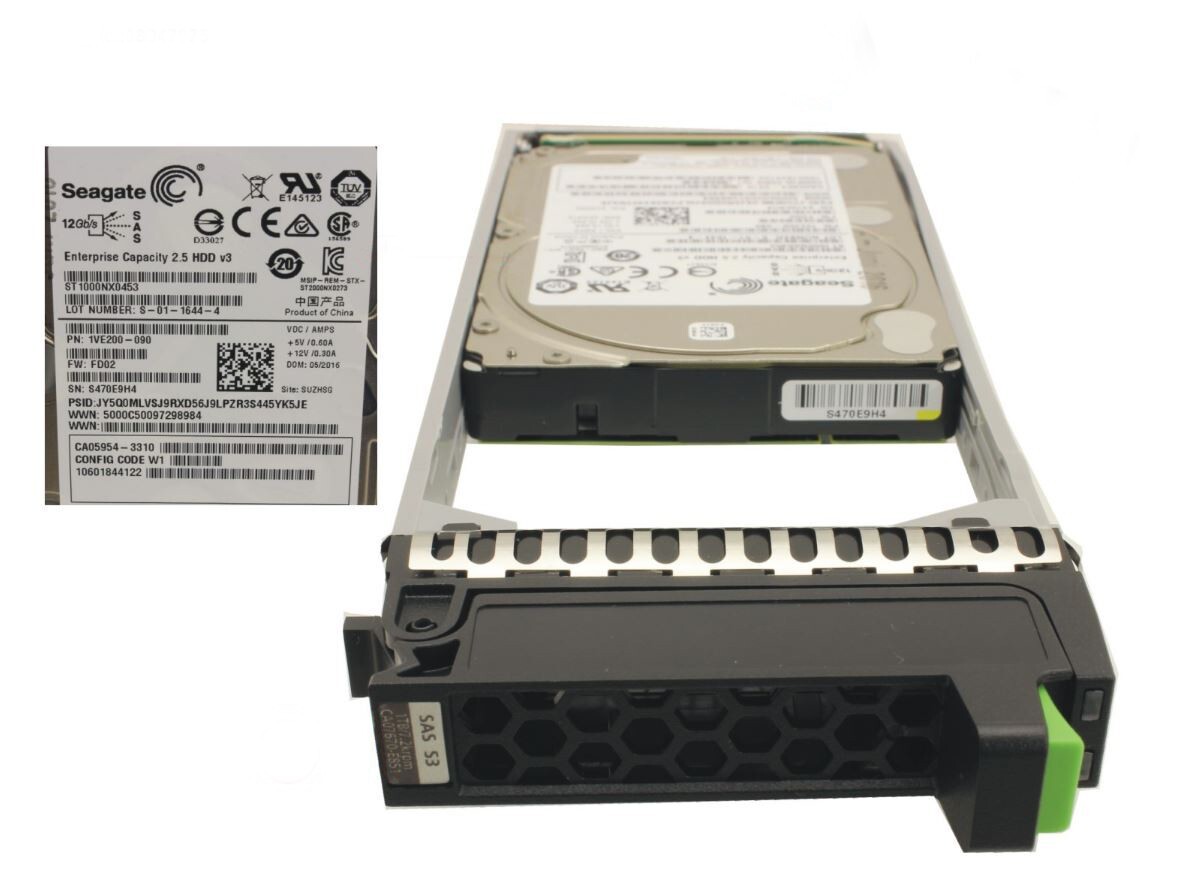 Fujitsu Eternus DX S3 1TB SAS 12G 7.2K 2.5" Hot-Plug HDD Hard Drive CA07670-E851