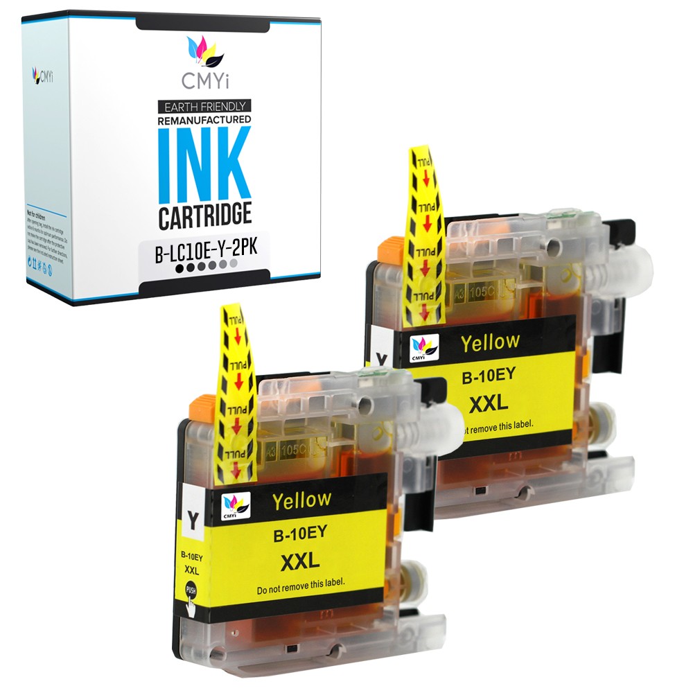 2-Pack Compatible CMYi LC10EY Ink Cartridges fits Brother MFC-J6925DW