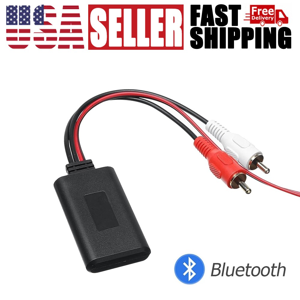 Bluetooth AUX Receiver Car Audio Stereo Module 2 RCA Interface Cable Adapter