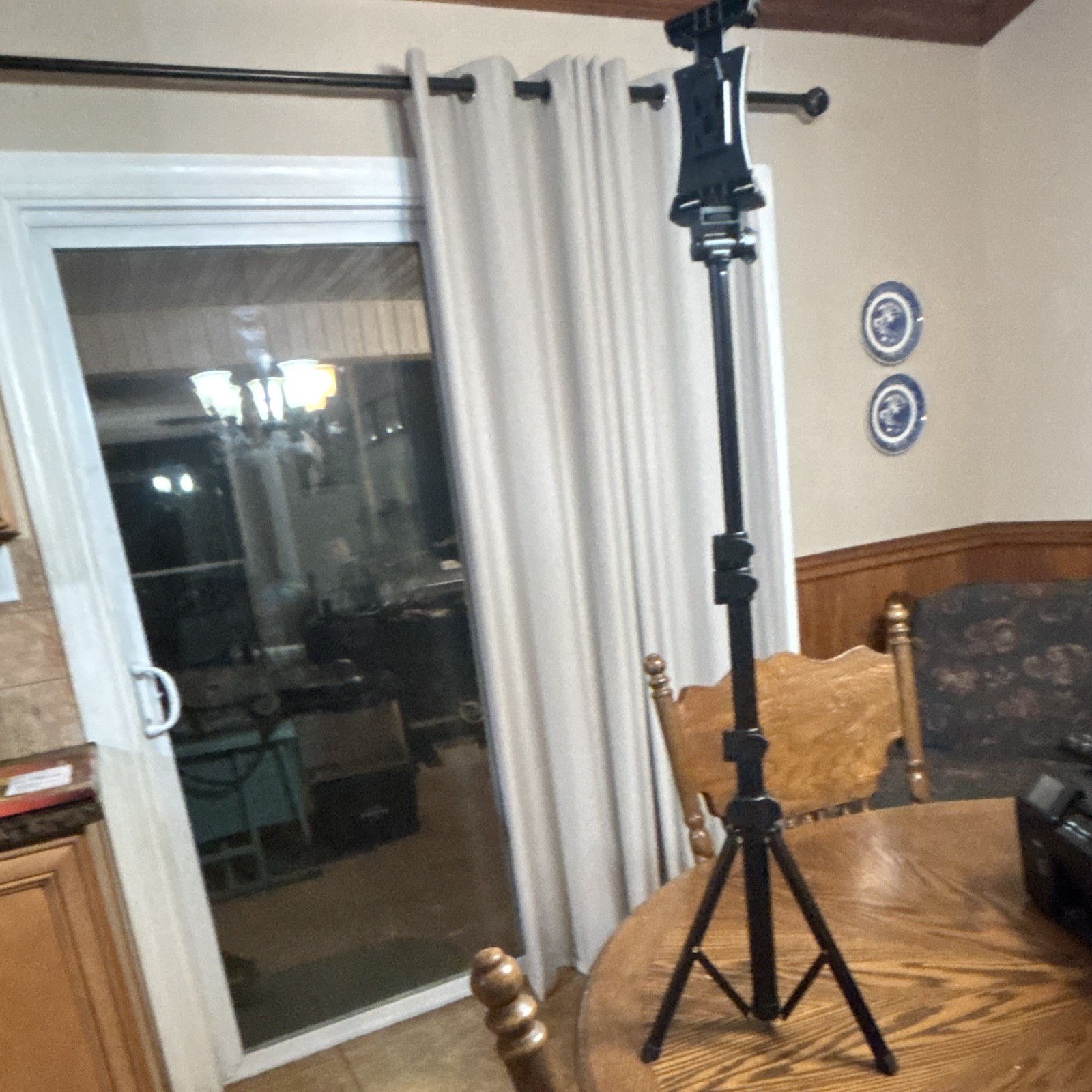 Universal Adjustable Tablet/ Phone Stand Holder Tripod Mount, Black Plastic