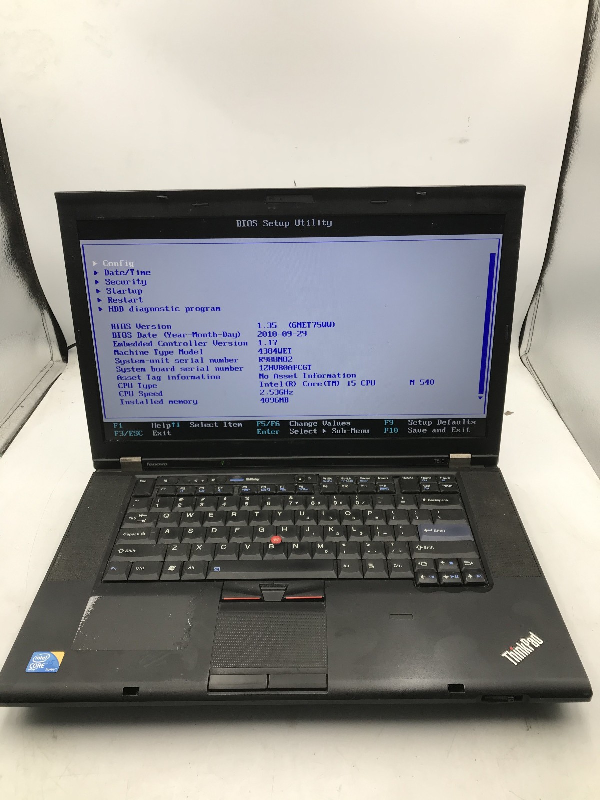 LENOVO 3000 G530 - BOOTS TO BIOS - INTEL 2 DUO T6500 - 3GB RAM - READ DESC - BB