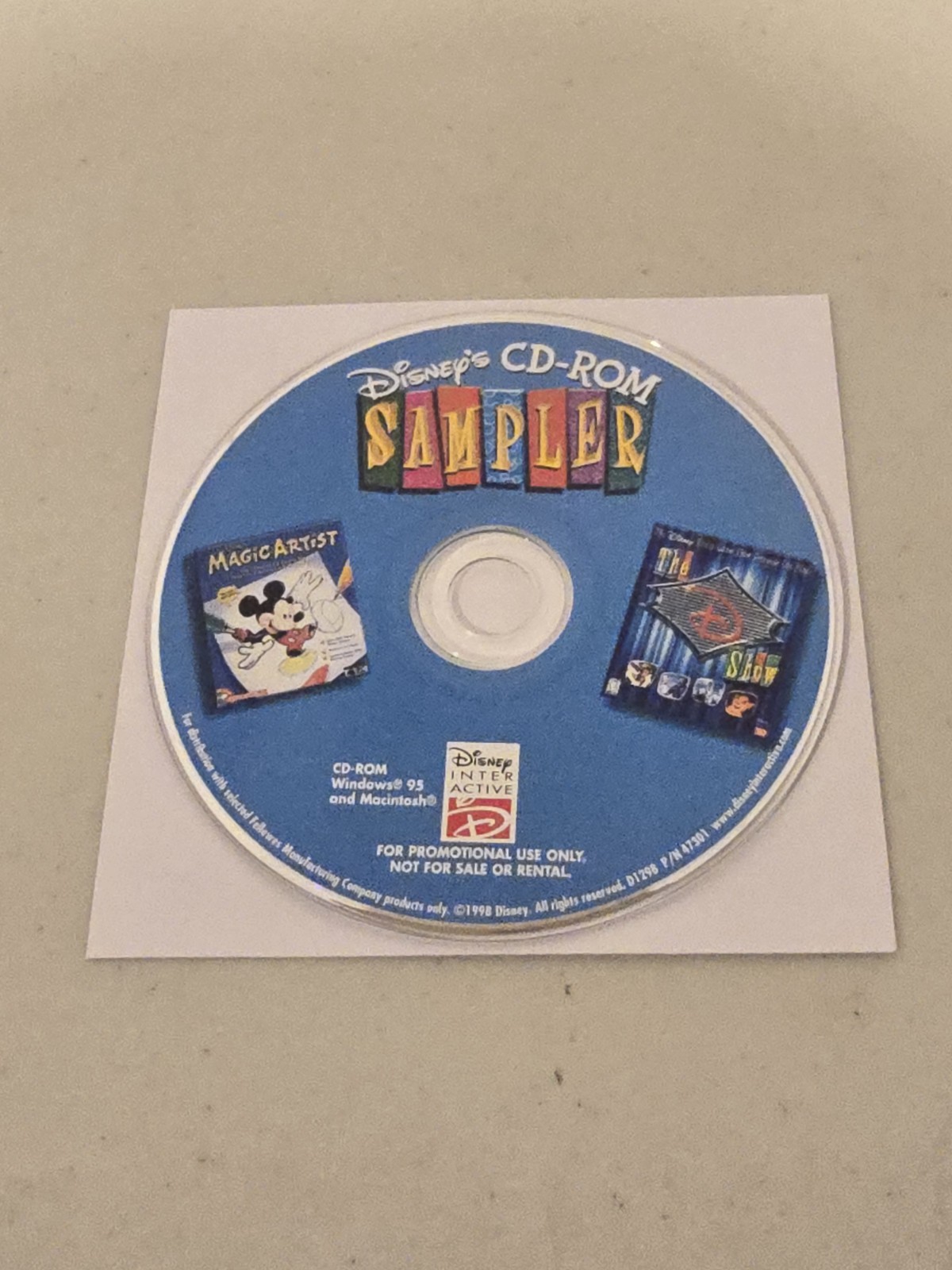 Disney Mickey Mouse & Friends CD-ROM Sampler (1998, Windows 95/Mac) - Used