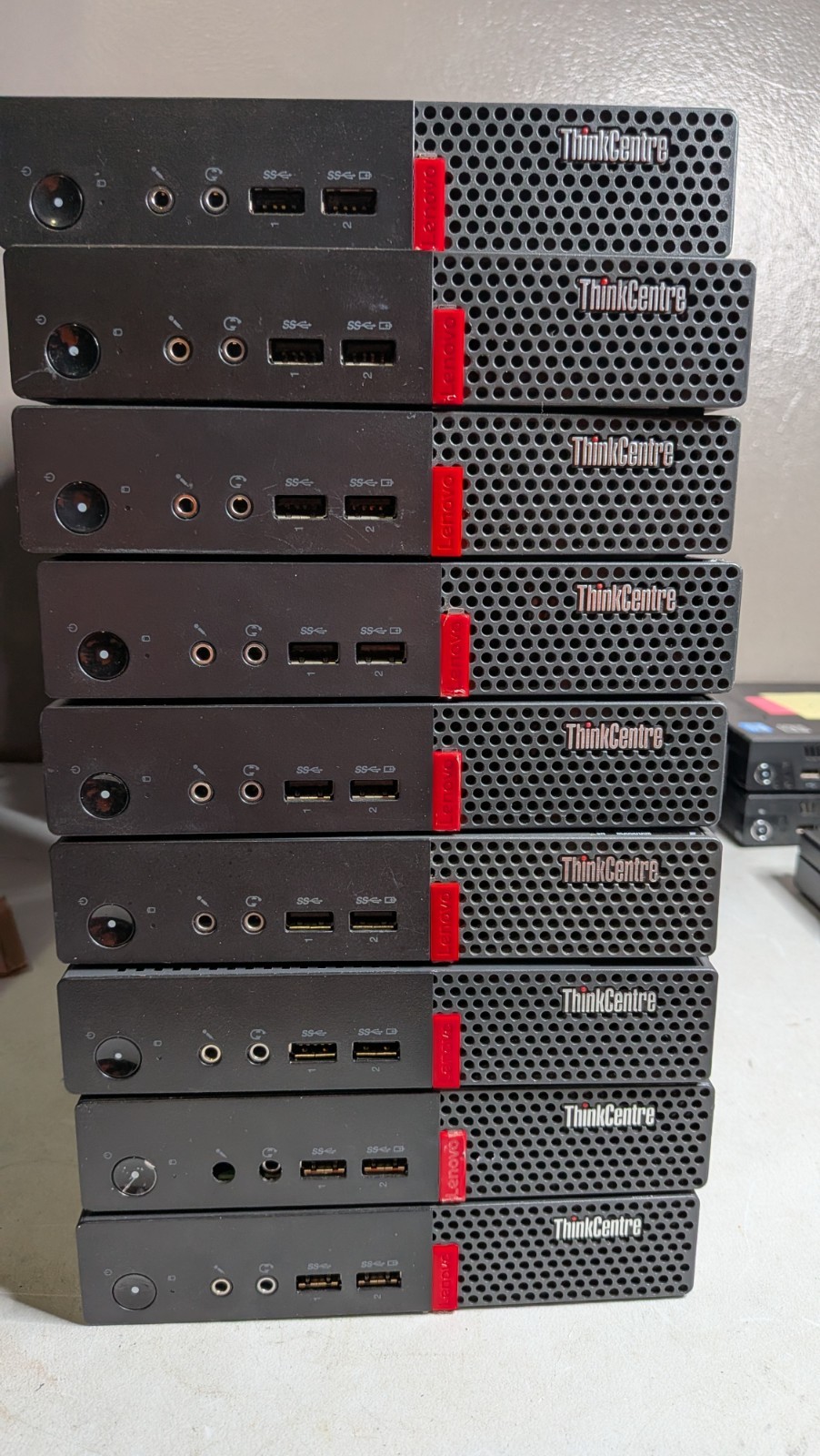 Lot Of 9 LENOVO ThinkCentre M710q Micro PC - i7-7500 Boots To Bios - No Ram /Hdd