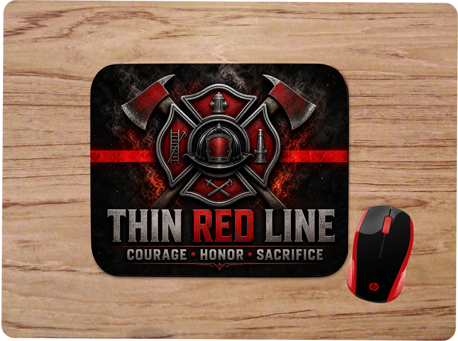 THIN RED LINE CUSTOM PC MOUSE PAD DESK MAT HOME OFFICE WORK GIFT