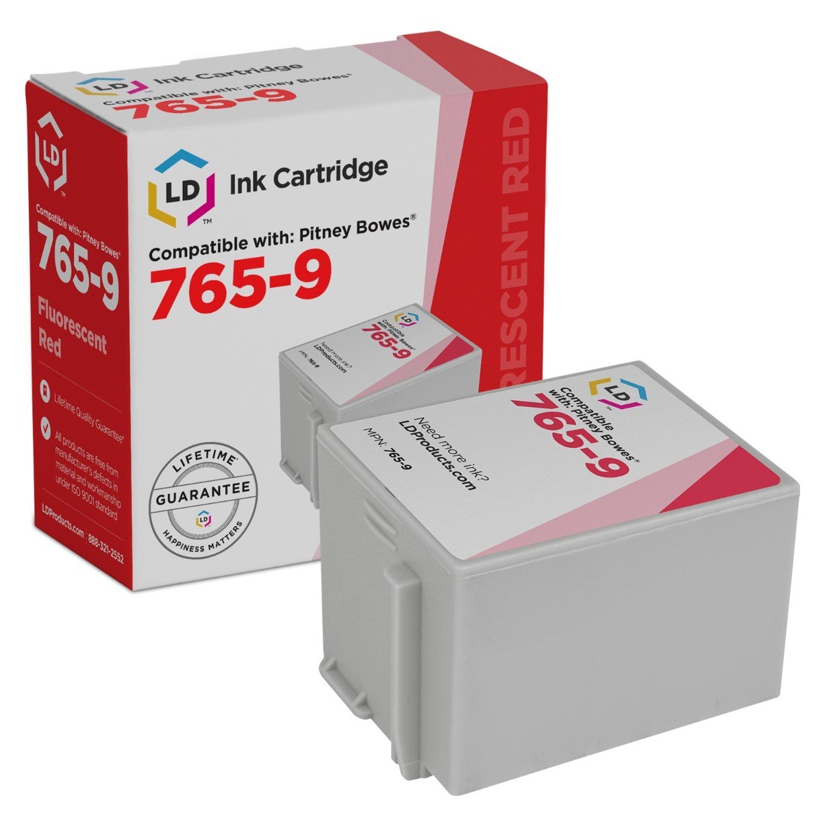 LD Compatible 765-9 Red Ink Cartridge for Pitney Bowes 3C00 DM300C DM400C DM450C