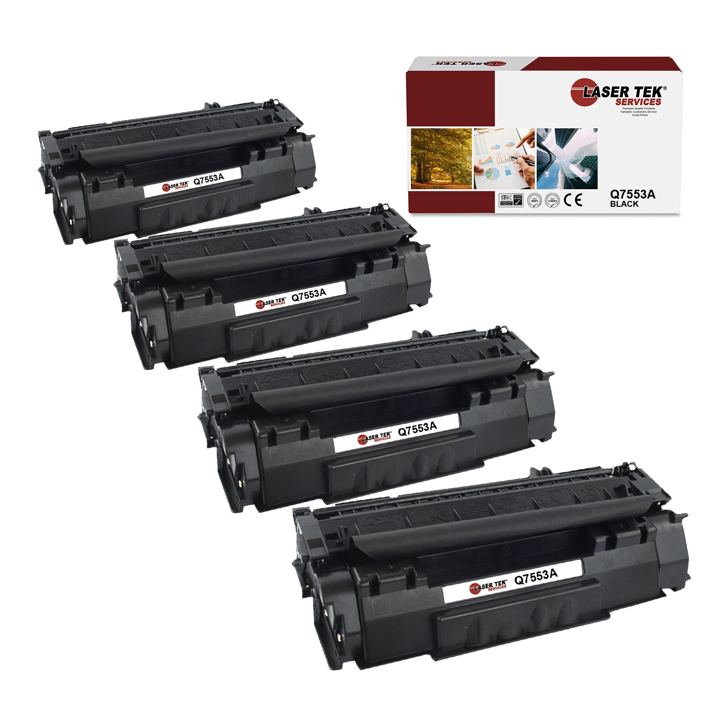 4Pk LTS 53A Q7553A Black Compatible for HP LaserJet M2727 M2727nf MFP Toner