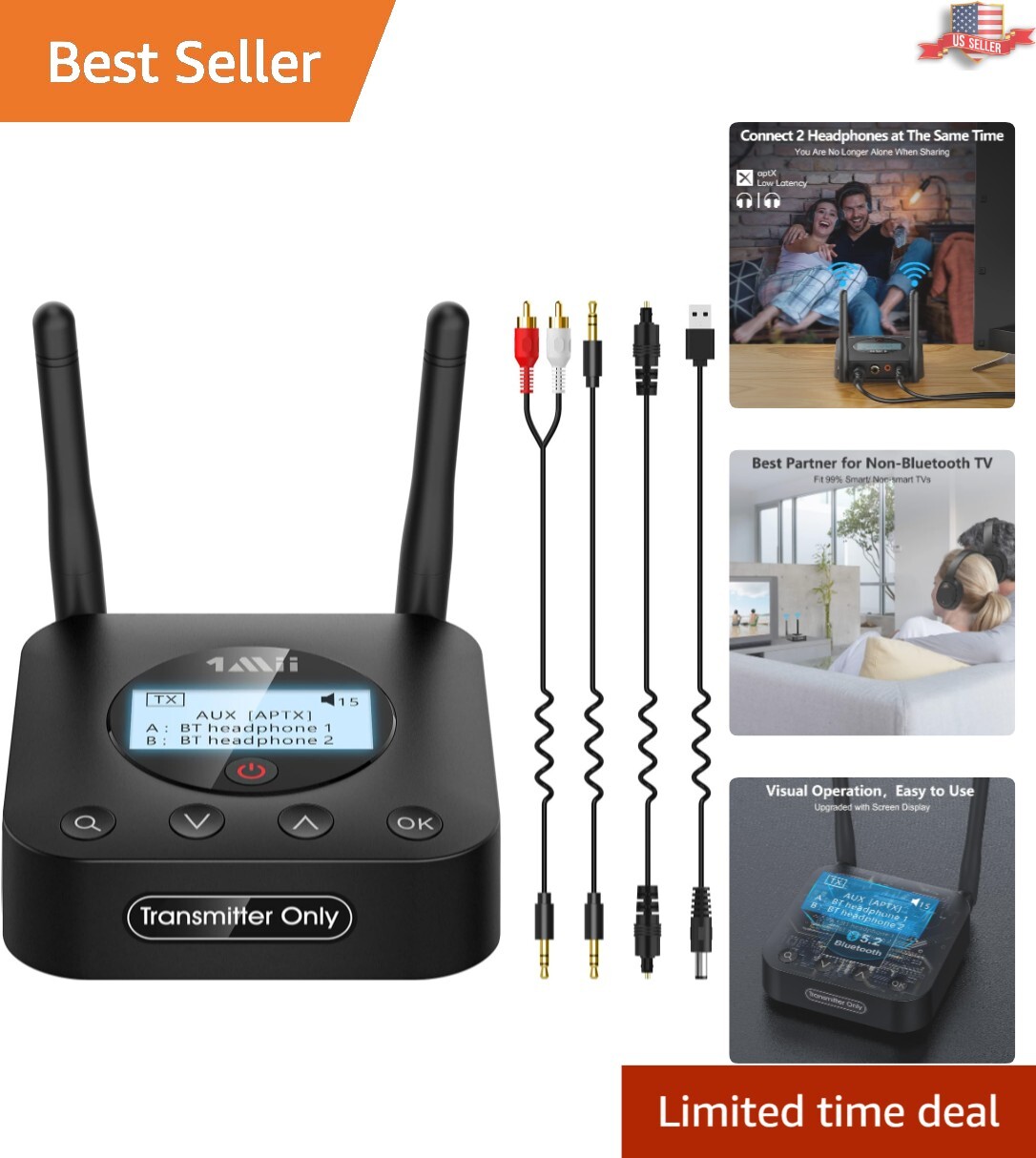 Transform Your Audio: Bluetooth Transmitter for TV with aptX & Dual Connectivity