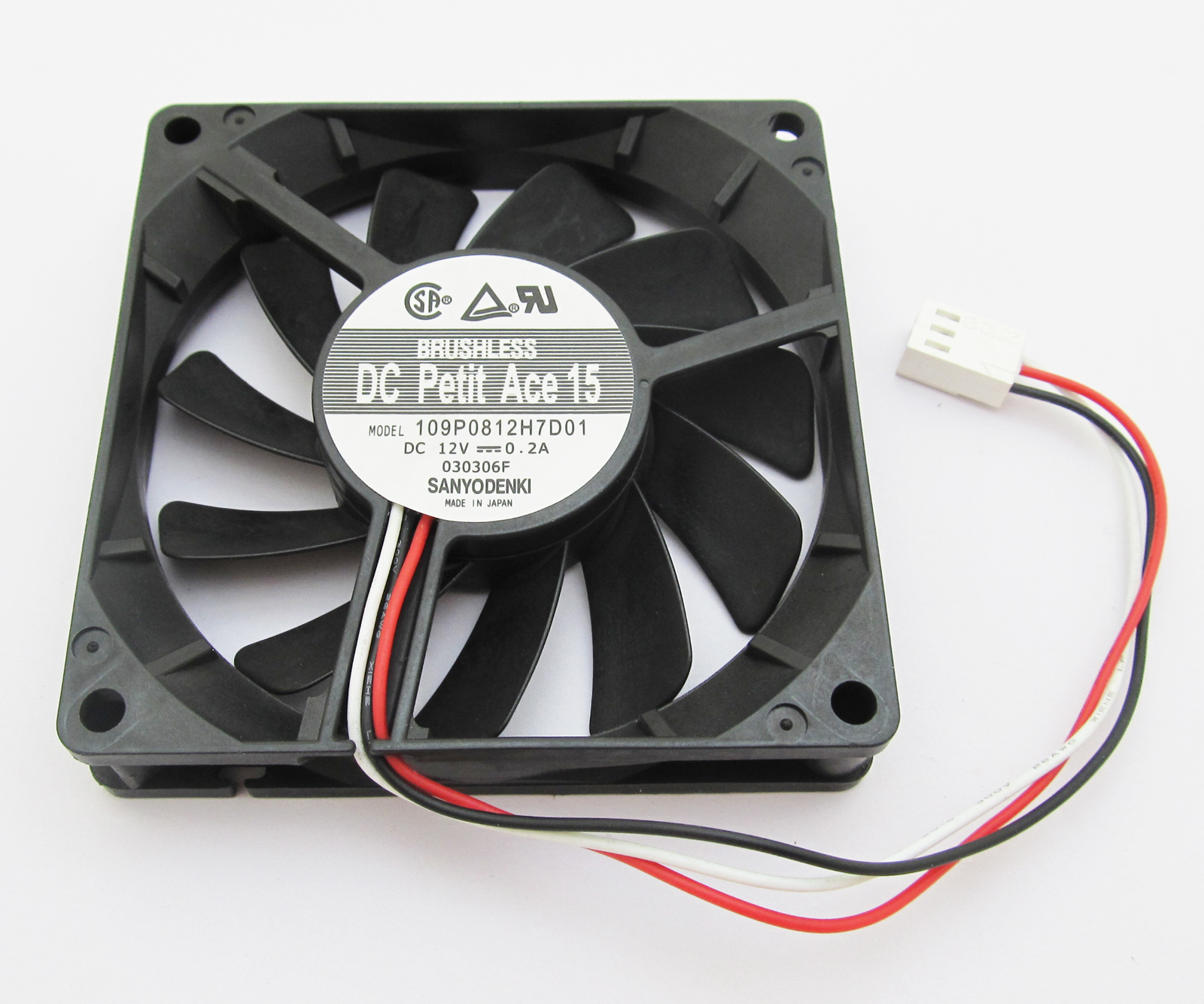 1pc SANYO DENKI DC Fan 80mm x80x15mm 8015 12V 0.2A 3pin