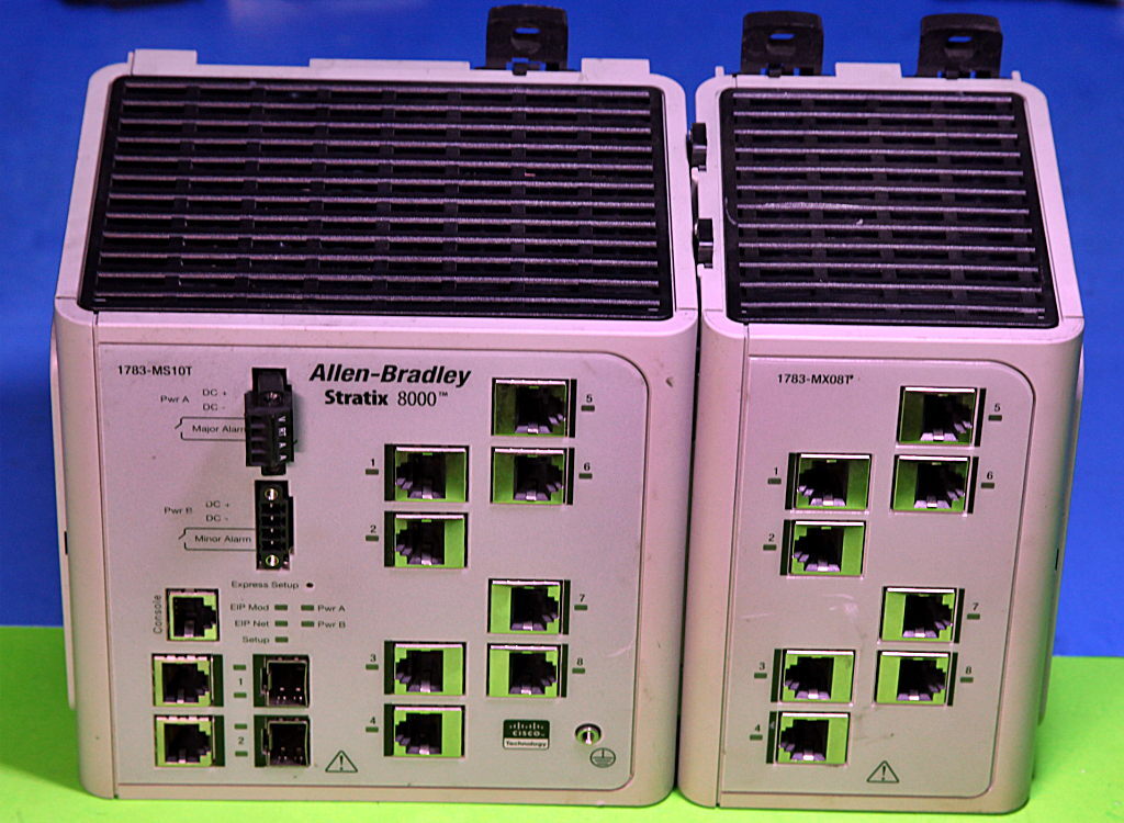 1783-MS10T Allen-Bradley Stratix 8000 w/ 1783-MX08T Module No CF norFIRMWARE