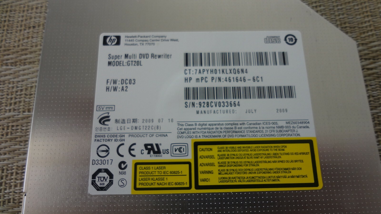 HP DVD+/-RW SUPER MULTI 