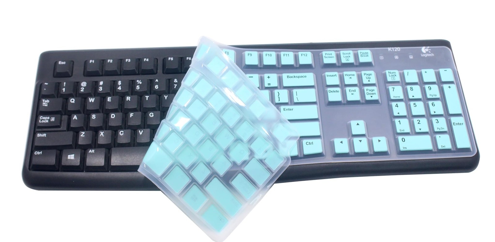 Silicone Keyboard Skin Cover Protector for Logitech K120 & MK120 Full-Size Wi...