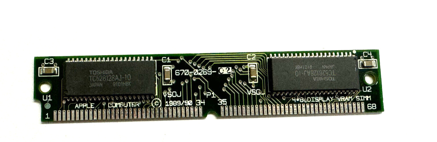 Apple Macintosh 256KB 68-pin 100ns VRAM Video Memory SIMM LC LCII LCIII