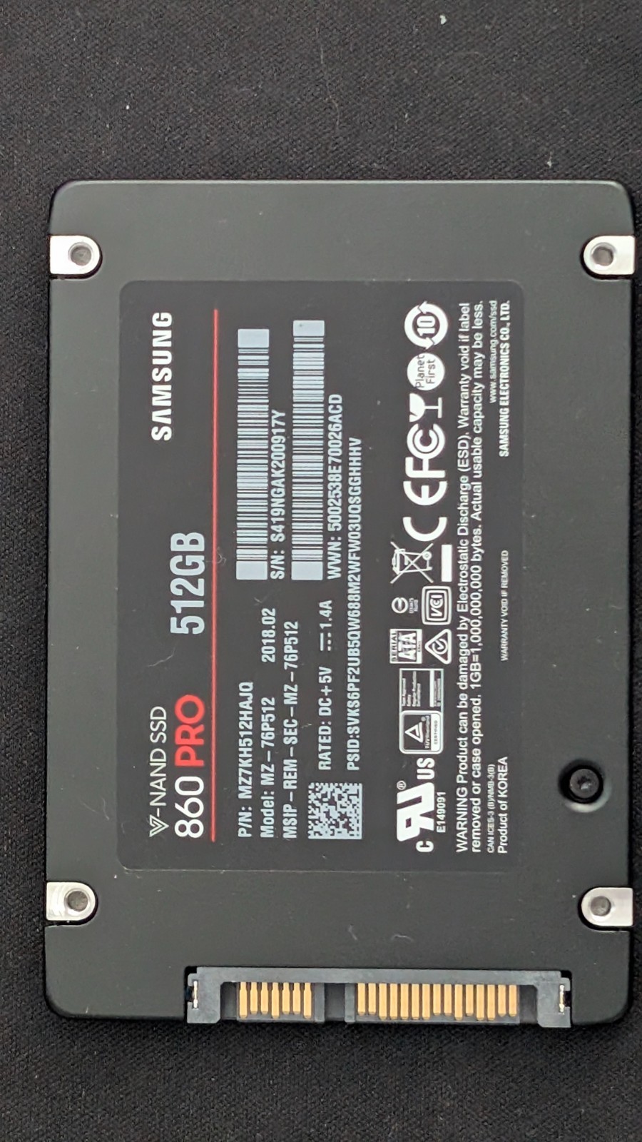 Samsung 860 PRO 512GB MZ-76P512 2.5in. SATA III SSD