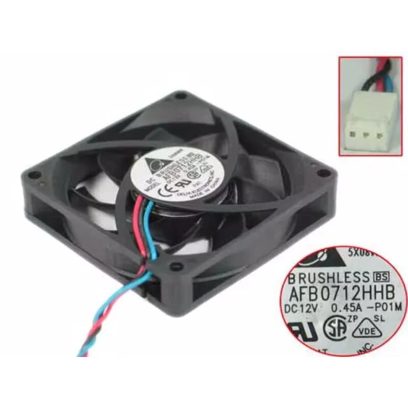 Delta Electronics AFB0712HHB P01M DC 12V 0.45A 70x70x15mm Server Cooling Fan