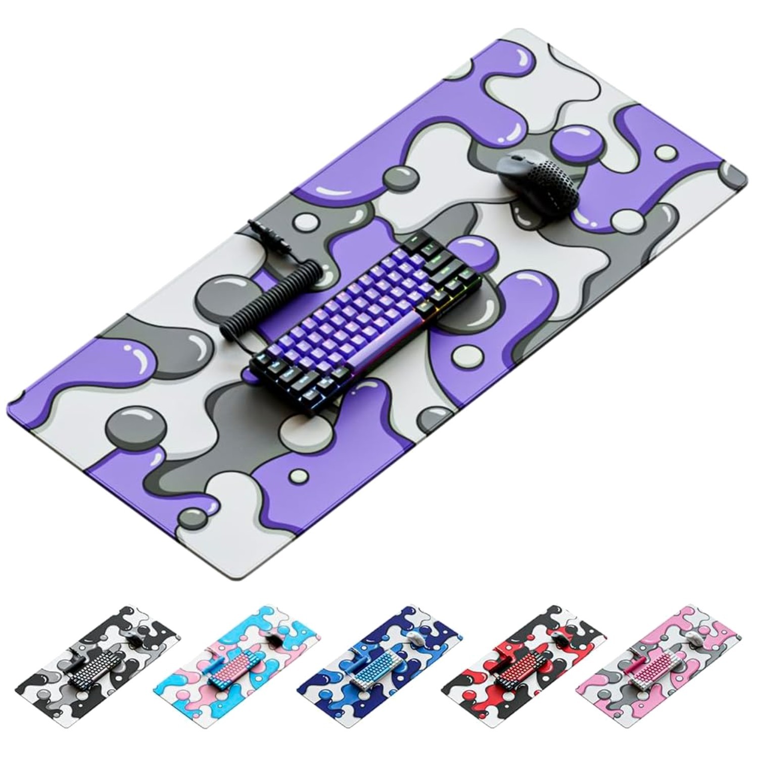 Kraken Purple Gaming Mouse Pad - XXL Desk Mat for Keyboard