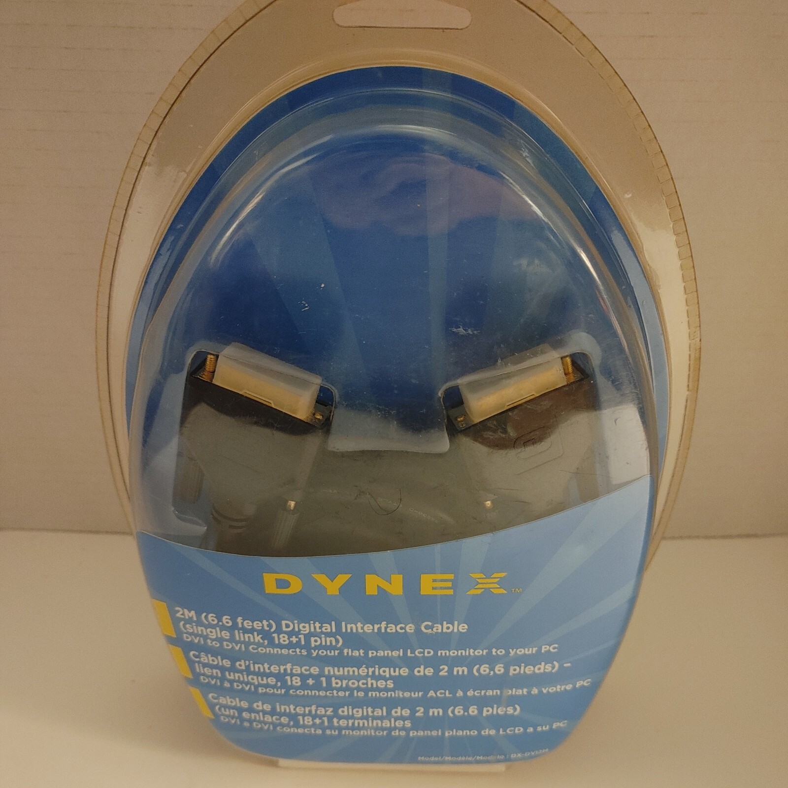 Dynex DX-DVI2M Gold DVI Video Cable DVI to DVI  (6.6ft) for LCD HD TV or Monitor