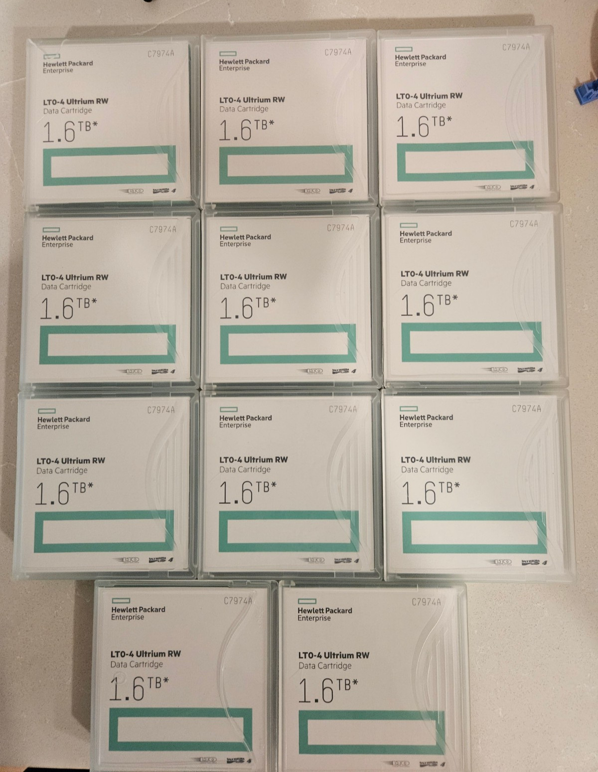 HP C7974A LTO-4 Ultrium RW 1.6 TB Lot of 11 Data Cartridges New Open Box