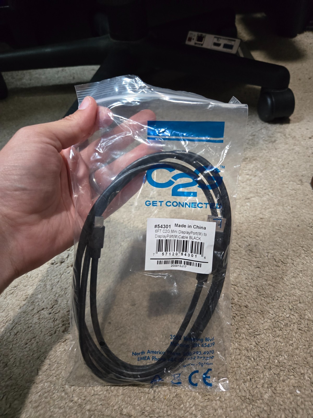 C2G 6FT Mini Display Port (M) to DisplayPort (M) Black - NEW #54301