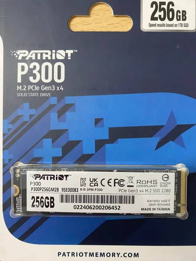 BRAND NEW Patriot P300 PCIe Gen3 x4 M.2 2280 256GB SSD